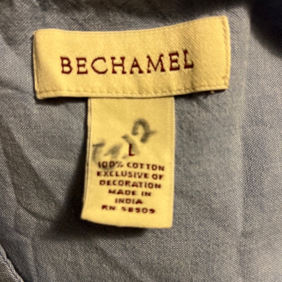 BECHAMEL Women's House Dress Embroidered Floral Chambray Sz S - Picture 7 of 7